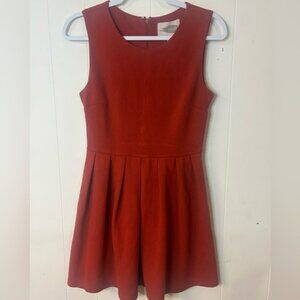 Forever21 Skater Style Dress Orange/Rust Sz s Short Length Skirt , back zipper